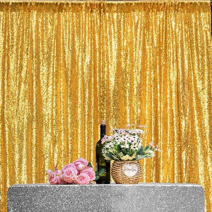 LED letters with gold event backdrop